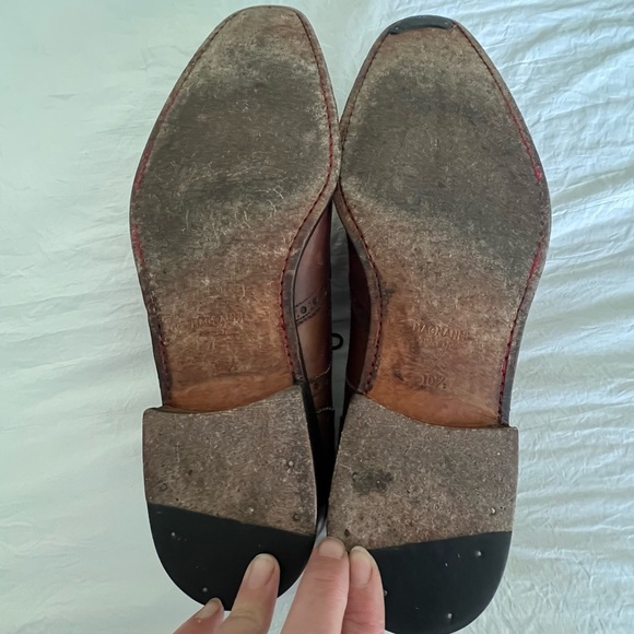 🤎 MAGNANNI~ Men's Wingtip BROWN All Leather Dress Shoes US 10.5 - Picture 12 of 16